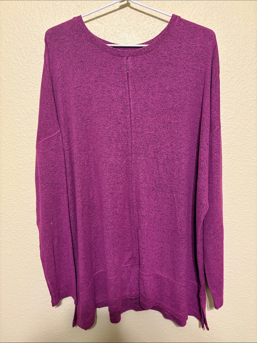 Women's Magenta Lightweight Crewneck Sweater